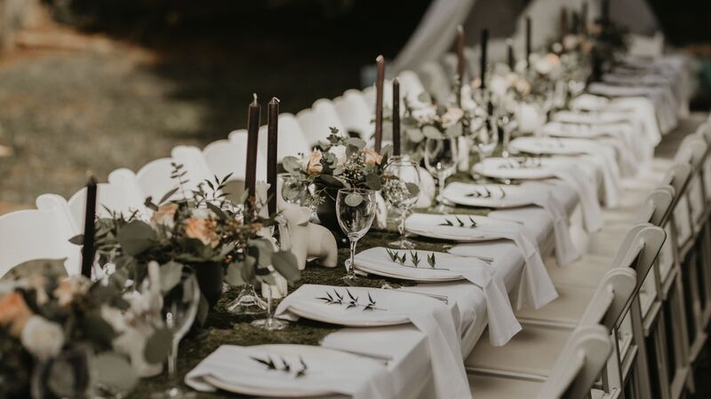 white wedding decor