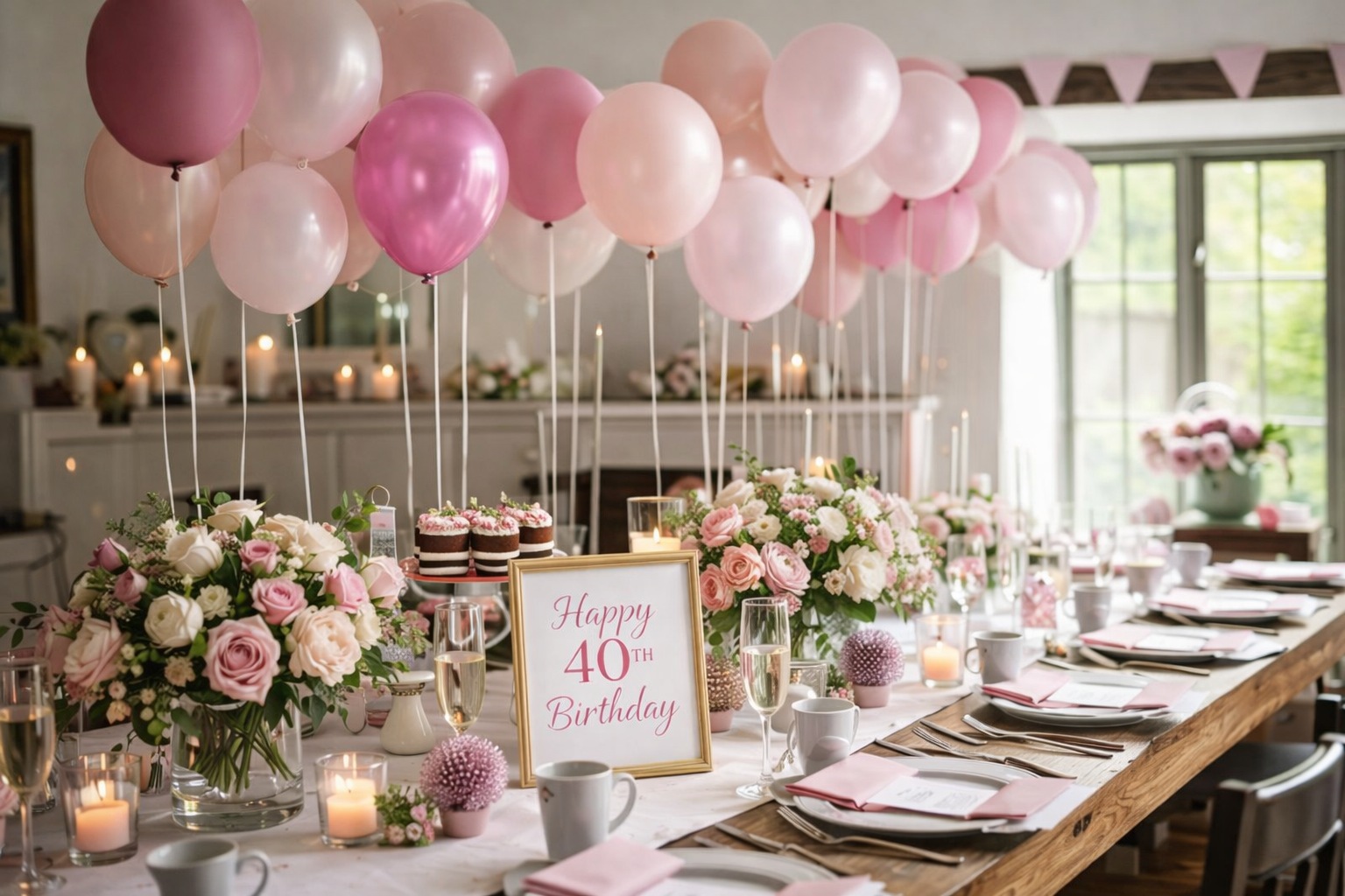 Balloon and Floral Table Accents