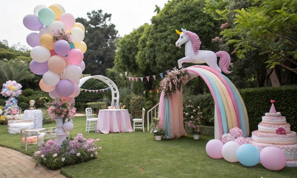 Outdoor unicorn party